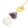 Wire Wrapped Nuggets Natural Amethyst Pendant Decorations HJEW-C008-02C-G-2