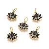 Brass Micro Pave Cubic Zirconia Charms X-ZIRC-G161-22-1