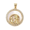 Brass Micro Pave Clear Cubic Zirconia Pendants KK-I712-51G-05-1