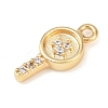 Brass Micro Pave Clear Cubic Zirconia Pendants KK-G545-08G-2