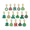 16Pcs 16 Styles Saint Patrick's Day Theme Alloy Enamel Pendant Decoration HJEW-JM02385-1