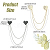 4Pcs 2 Styles Heart Rhinestone Lapel Pins JEWB-CJ0003-34-2