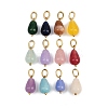 12Pcs 12 Colors Natural Rose Quartz & Green Aventurine & Topaz Jade & Strawberry Quartz & Amazonite & Jade Teardrop Pendants STAS-G359-04G-1