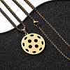 201 Stainless Steel Pickleball Pendant Box Chain Necklaces for Women Men LS-NJEW-H050-01A-G-1