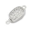 Brass Micro Pave Clear Cubic Zirconia Box Clasps LS-KK-P291-38P-1