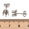 304 Stainless Steel Flat Round Stud Earring Findings STAS-D389-04E-P-3