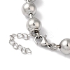Non-Tarnish 304 Stainless Steel Beads Ball Chain Bracelets for Women BJEW-B092-01B-P-3