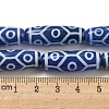 Blue Tibetan Style dZi Beads Strands TDZI-NH0001-B09-01-5