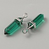 Glass Double Terminal Pointed Pendants G-WH0016-40D-2