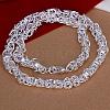 Popular Silver Color Plated Brass Byzantine Chain Necklaces For Men NJEW-BB12696-20-1