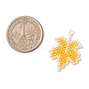Glass Seed Beaded Maple Leaf Pendants PALLOY-MZ00889-01-2