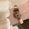 Ceramic & Wood Beads Stretch Bracelet for Women WGD81E8-03-1