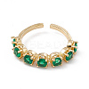 Cubic Zirconia Open Cuff Ring RJEW-P079-07G-02-2