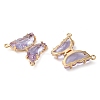 Brass Pave Faceted Glass Connector Charms FIND-Z020-03L-2