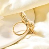 Bowknot 304 Stainless Steel Cuff Rings for Women RJEW-A058-01A-G-5