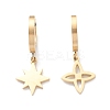 3 Pair 3 Style Star & Clover & Snake & Infinity Ion Plating(IP) 304 Stainless Steel Asymmetrical Earrings EJEW-B020-14G-2