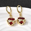 Heart Brass Brass Micro Pave Cubic Zirconia Hoop Earrings EJEW-P333-10A-G-1