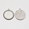 Flat Round Tibetan Style Pendant Cabochon Settings TIBE-C067kg-01AS-NR-4