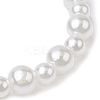 Kids ABS Plastic Imitation Pearl Round Beads Stretch Bracelets BJEW-JB11558-03-4