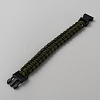 Survival Polyester Cord Bracelet with Plastic Clasps for Hiking Camping Outdoor BJEW-WH0018-54G-2