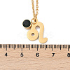 304 Stainless Steel Glass Drill Birth Stone Constellation Pendant Necklaces LS-STAS-D305-08G-E-2