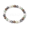 Shell Pearl Beads Stretch Bracelets For Women BJEW-JB11340-3