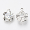 Alloy Cubic Zirconia Pendants ZIRC-Q017-040P-2