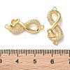Rack Plating Brass Clear Cubic Zirconia Infinity Heart Connector Charms KK-C084-13B-G-3