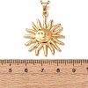 304 Stainless Steel Sun Pendant Cable Chain Necklaces for Men Women NJEW-K308-04E-G-5