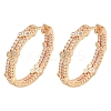 Rack Plating Brass Clear Cubic Zirconia Hoop Earrings EJEW-M090-01G-05-3