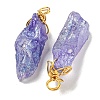 Electroplated Raw Rough Natural Quartz Crystal Big Pendants G-A229-02G-3