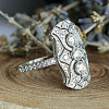 Retro Brass & Cubic Zirconia Finger Rings FS-WGF6FC6-01-3