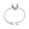 Rack Plating Brass Open Cuff Rings for Women RJEW-F162-02P-U-3