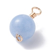 Natural & Dyed White Jade Wire Wrapped Pendants PALLOY-JF01146-4