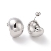 Brass Half Round Stud Earrings EJEW-G315-07P-2