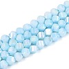 Anti-Tarnish Electroplate Glass Beads Strands GLAA-T025-6mm-14C-1
