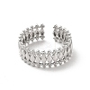 Rack Plating Brass Hollow Rhombus Cuff Rings for Men Women RJEW-C050-13P-2