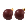 Brass Enamel Stud Earrings for Women EJEW-U055-23A-G-2