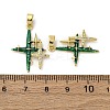 Brass Micro Pave Cubic Zirconia Pendants KK-F903-07G-3