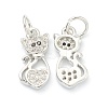 Brass Clear Cubic Zirconia Charms ZIRC-B010-04P-2