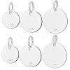 6Pcs 3 Size 925 Sterling Silver Pendants STER-BBC0005-38S-1