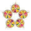 5Pcs Eco-Friendly Brass Micro Pave Cubic Zirconia with Enamel Pendants KK-SZ0005-71-1