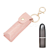 Portable Imitation Leather Lipstick Keychain Holder KEYC-WH0029-56B-1