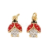 Brass Micro Pave Cubic Zirconia Pendants KK-C095-08B-G-1