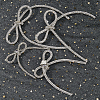 4 Styles Rhinestone with Platinum Iron Brooches for Backpack Clothes JEWB-FH0001-59-5