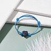 Natural Sodalite Heart Braided Cord Bracelet BJEW-JB07685-04-2