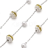 Handmade ABS Imitation Pearl & Rhinestone Round Chains CHS-L028-03P-01-1