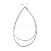 304 Stainless Steel Twisted Chain Flat Snake Chain Double Layer Necklaces NJEW-D350-03P-2