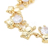 Rack Plating Brass Pave Cubic Zirconia Bear Link Chain Bracelets for Women BJEW-B109-02G-01-2
