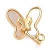 Brass with Natural Shell Fold Over Clasps LS-KK-G505-27G-1
